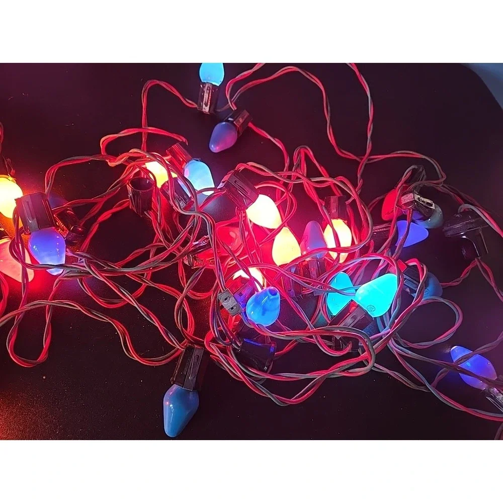 Vintage Antique Light Strands  Christmas Lights Green/red Wire
